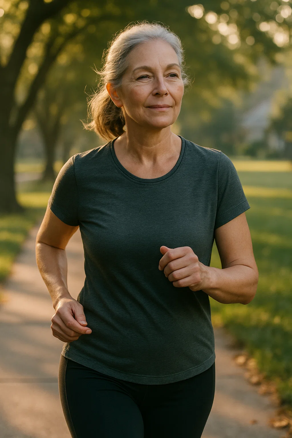 Mulher correndo no parque